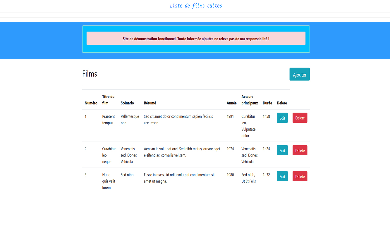 Movies list